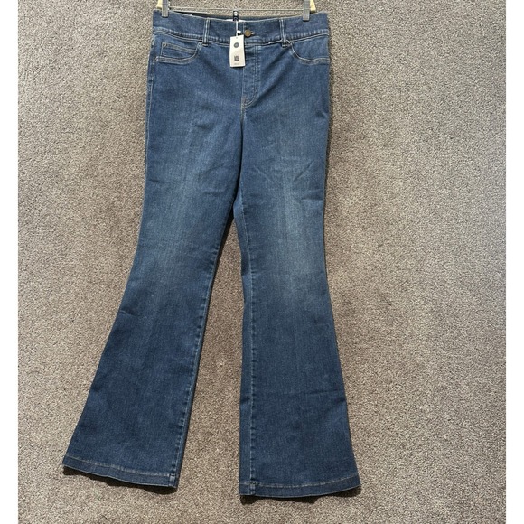 SPANX Denim - Spanx Pull On Flare Jeans Women 1X Tall Tummy Control Stretch Hi Rise Shaping